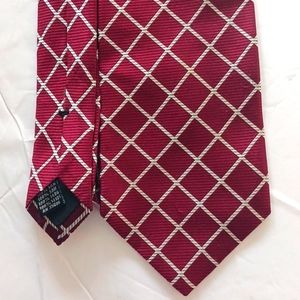 VINTAGE 100% Silk BurryLane Maroon With White Accents Necktie